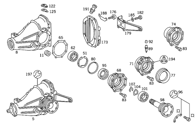 1403530514 - Rear Axle: Differential Pinion for Mercedes-Benz: 250S, 250SE, 250SL, 280E, 280SE, 280SL, 300SD, 350SL, 380SE, 380SEC, 380SEL, 380SL, 380SLC, 400E, 400SE, 400SEL, 450SE, 450SEL, 450SL, 450SLC, 500E, 500SEC, 500SEL, 500SL, 560SEC, 560SEL, 560SL, 600SEL, 600SL, C32 AMG, CL500, CL55 AMG, CLK500, CLK55 AMG, E320, E420, E430, E500, S420, S430, S55 AMG, SL500, SL55 AMG Image