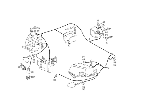 Headlamp Cable Harness for 1985 Mercedes-Benz 500SEC #0