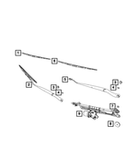 WBF00026AB - Electrical: Front Wiper Blade, Left for Chrysler: 200, Aspen, Pacifica, Town &amp; Country | Dodge: Dart, Durango, Grand Caravan | Fiat: 500L, 500X | Jeep: Cherokee | Ram: C/V, ProMaster 1500, ProMaster 2500, ProMaster 3500 Image