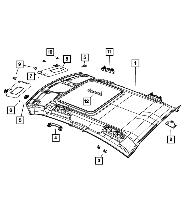 5108265AC - Interior Trim: Overhead Console Retainer for Mopar Image