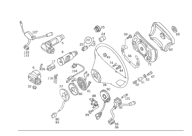 1404620130 - Steering: Steering Lock for Mercedes-Benz: 300SD, 300SL, 400SE, 400SEL, 500SEC, 500SEL, 500SL, 600SEL, 600SL, S420 Image