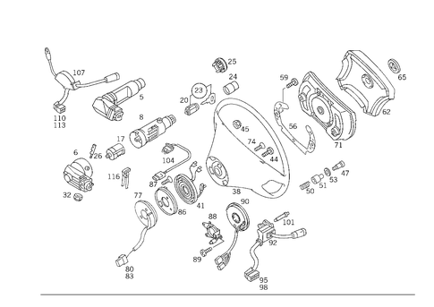 Steering Wheel and Steering Wheel Lock for 1998 Mercedes-Benz S420 #0