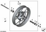 36318404713 - : Cast Rim, Black Front for BMW-Motorrad Image