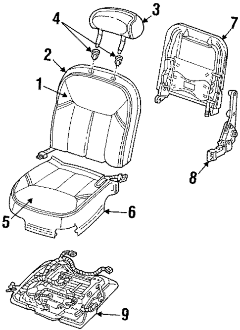 Front Seat Components for 2001 Lincoln Town Car #0
