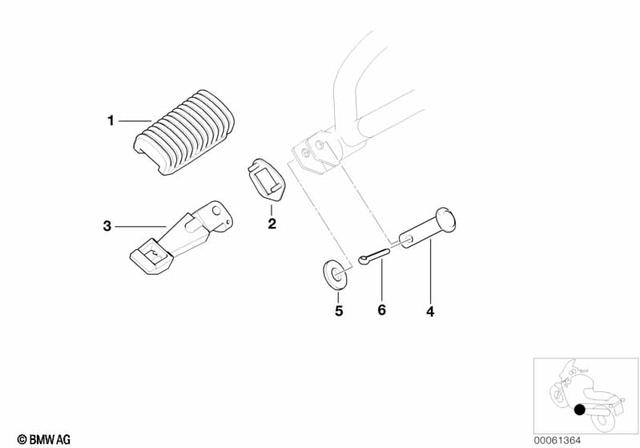 46712310401 - Frame and Mounting Parts: Footrest Rubber -  for BMW-Motorrad Image