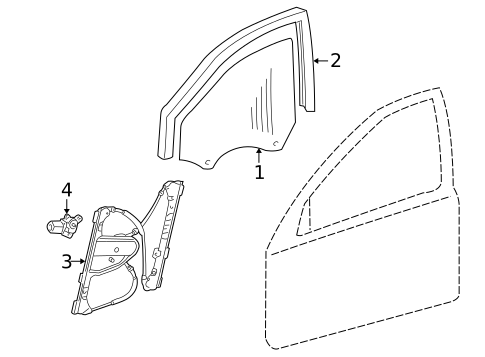 Glass - Front Door for 2002 Mercedes-Benz C230 #0