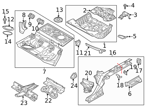 Rear Floor & Rails for 2015 Audi RS7 #0