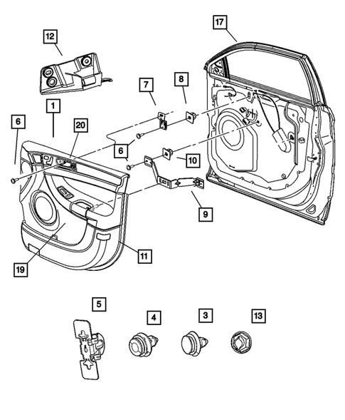 Door Trim Panels, Front and Rear for 2005 Chrysler Pacifica #0