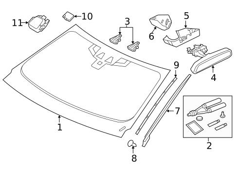 Glass - Windshield for 2017 Jaguar XE #0