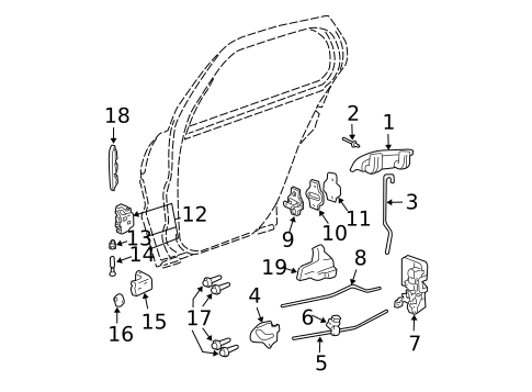 Rear Door for 1996 Chevrolet Cavalier #1