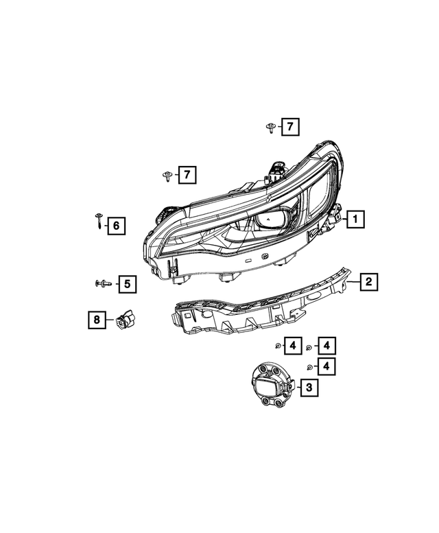 68275944AK - Electrical: Headlamp, Right for Mopar Image