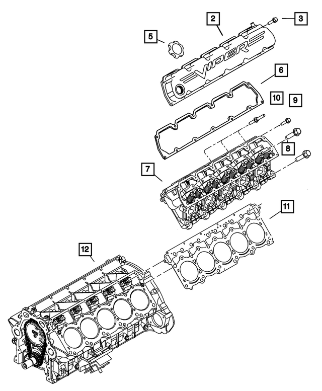 5037156AD - Engine 8.3L Ten Cylinder [EWC]: Cylinder Head Cover, Right for Mopar Image image