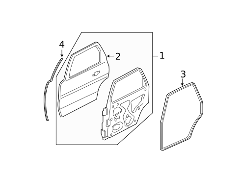 Door & Components for 2010 Mercury Mariner #1