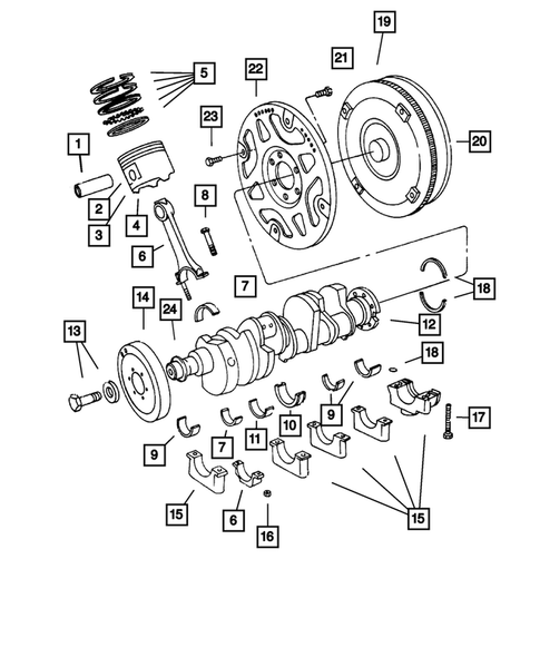 Crankshaft, Pistion and Torque Converter for 2001 Dodge Durango #0
