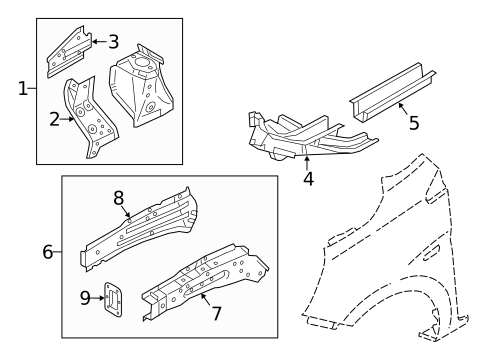 Structural Components & Rails for 2019 Mitsubishi Mirage G4 #0