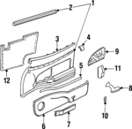 16657343 - : Part# 16657343 Dark Slate Gray Front Driver Side Door Lower Carpet for Buick: Skylark Image