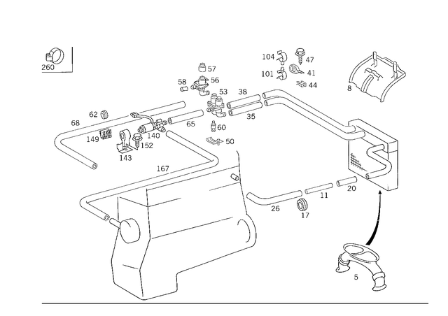 1248300028 - Heating and Ventilation: Water Channel for Mercedes-Benz Image image