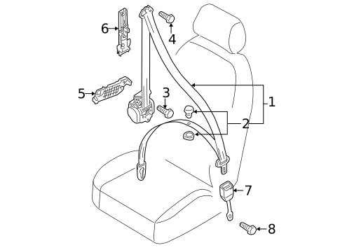 Front Seat Belts for 2014 Audi Q5 #0