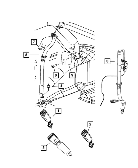 Seat Belts for 2011 Jeep Wrangler #0