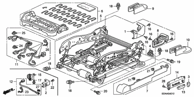 Front Seat Components (L.) (8Way Power Seat) for 2007 Honda Accord #0