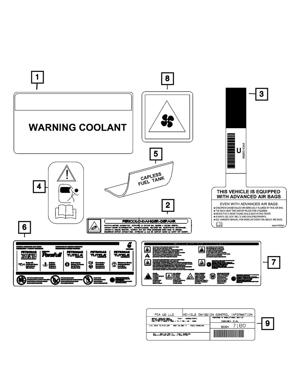 Vehicle Emission Control Information Label - Mopar (68636266AA)