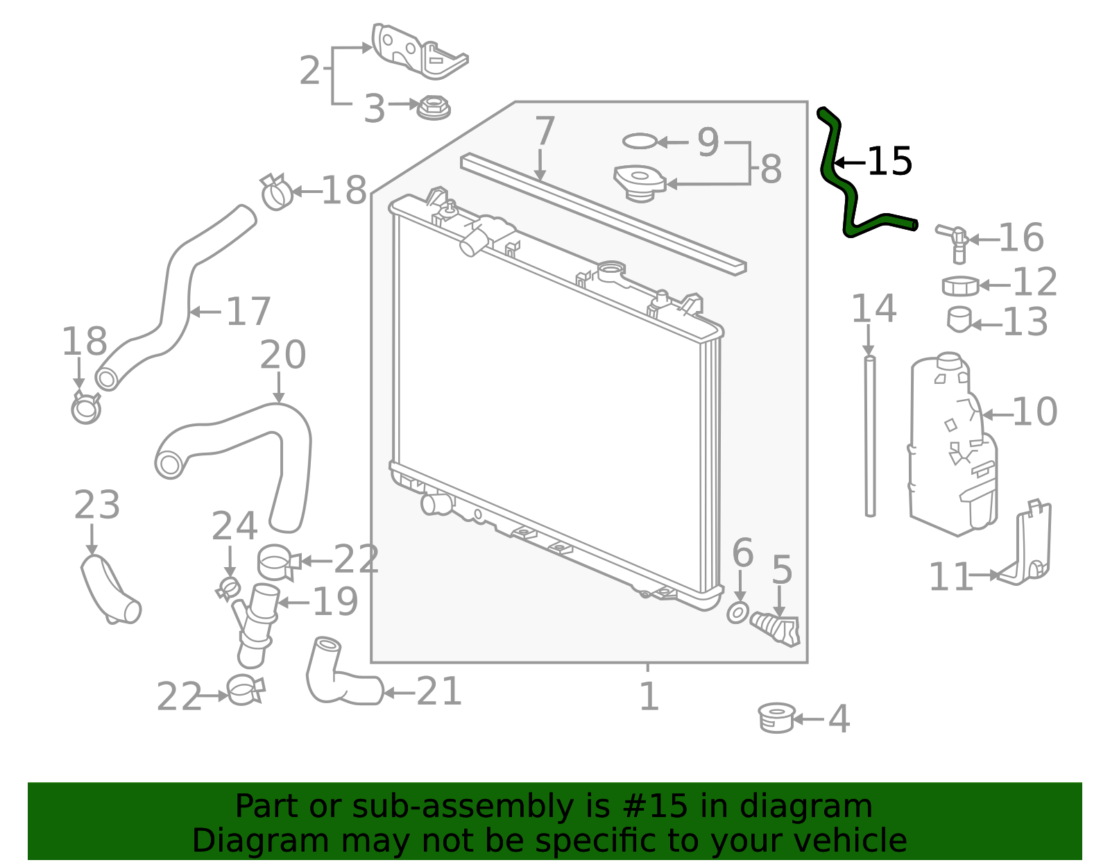 19104-RLV-A01 - Engine Coolant Reservoir Hose 2019-2025 Honda | Honda ...