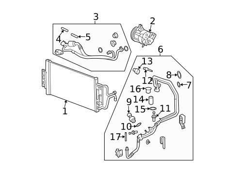 Condenser, Compressor & Lines for 2009 Pontiac G5 #4
