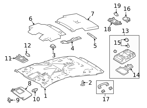 Interior Trim - Roof for 2016 Toyota Prius #0
