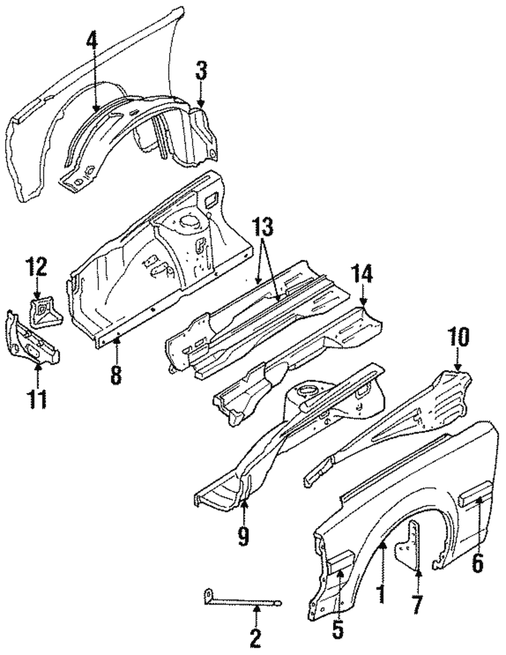 1987-1989 Nissan 300ZX Fender Liner 63842-21P01 | Nissan Parts