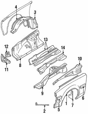 1985-1989 Nissan 300ZX Front Side Rail 75113-22P00 | OEM