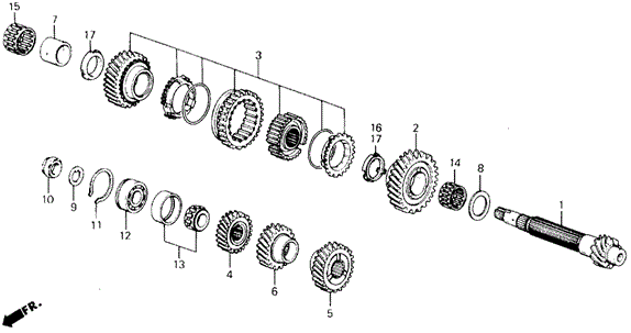 MT Countershaft.Gear for 1988 Honda Prelude #0