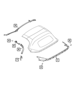 68368458AA - Doors, Door Mirrors and Related Parts: Header And A Pillar Weatherstrip for Fiat: 124 Spider Image