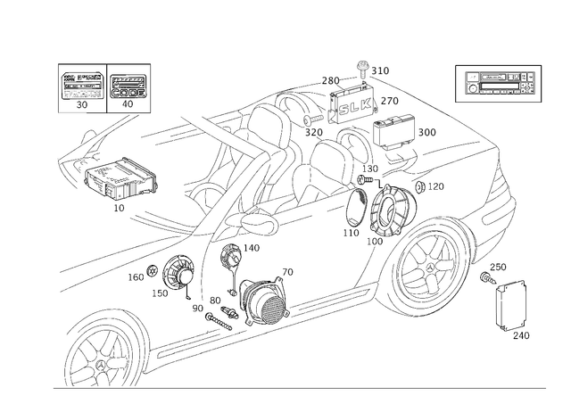 2108201086 - Electrical System: Radio for Mercedes-Benz: 600SL, C280, C43 AMG, CLK430, E420, E430, ML320, ML430, SL320, SLK230, SLK320 Image image