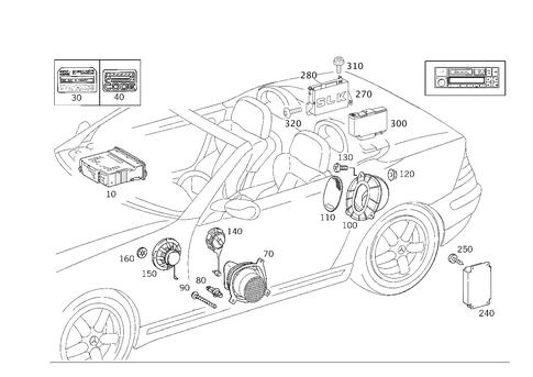 Radio, Loudspeaker, CD & Sound System for 1999 Mercedes-Benz SLK230 #0