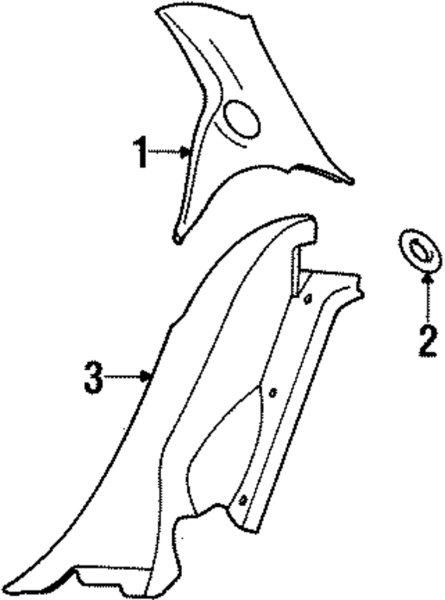 F5RZ5452018BAG - Body: Interior Quarter Panel Trim Panel for Ford Image