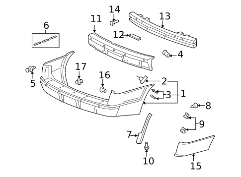 Bumper & Components - Rear for 2006 Pontiac Montana #0