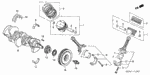 13010RCAA00 - Engine: PISTON SET (STD) for Honda Image
