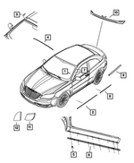 ZH59KFSAA - Exterior Ornamentation: Front Door Molding, Left for Mopar Image