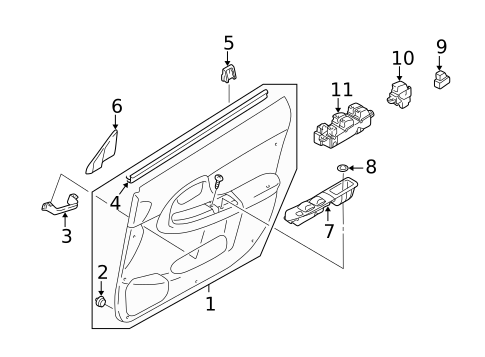 Interior Trim - Front Door for 2004 Subaru Impreza #0
