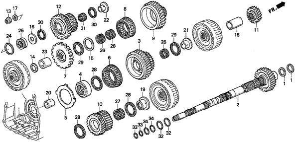 AT Countershaft (V6) for 1996 Acura TL #0