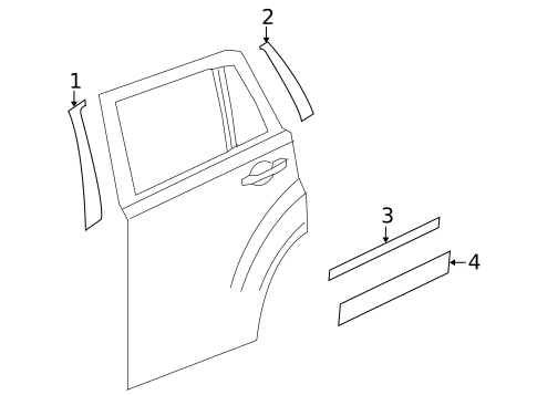 Exterior Trim - Rear Door for 2007 Jeep Compass #0