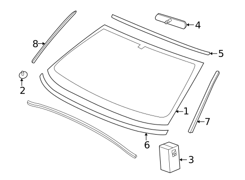 Glass - Windshield for 2000 Saturn LS #0