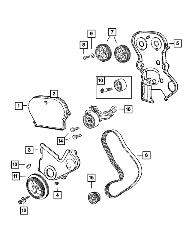 « 4667554 – Engine 2.4L Four Cylinder (Turbo) : Couvercle De Courroie De Distribution Bouchon pour Mopar Image »
