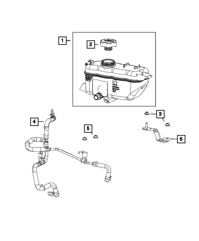 68432032AA - Cooling: Coolant Bottle Bracket for Mopar Image