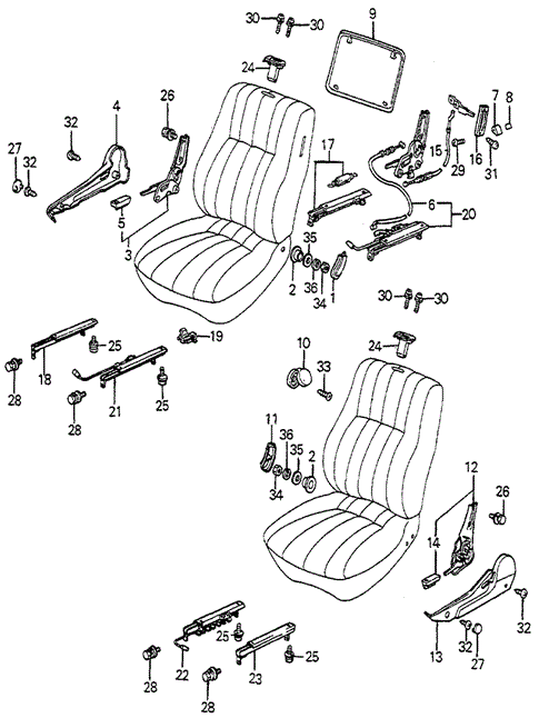 Front Seat Components for 1984 Honda Accord #0