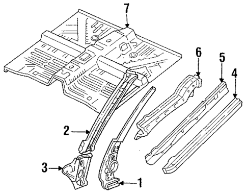 Hinge Pillar for 1990 Ford Festiva #0