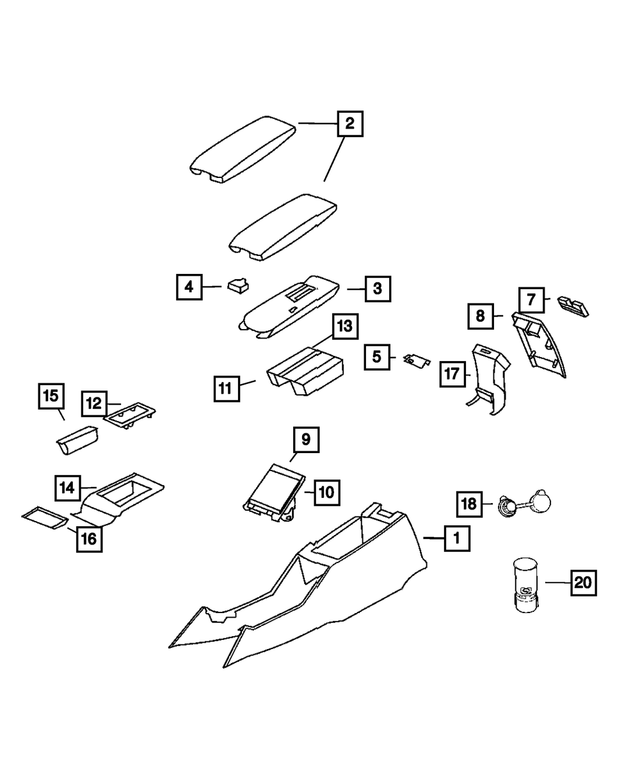 1BX61XDVAA - Instrument Panel and Radios and Consoles: Floor Console for Mopar Image