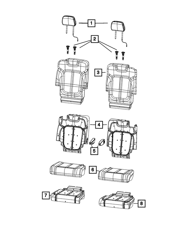 6XS161X7AH - Interior Trim: Second Row Headrest for Jeep: Grand Cherokee L Image