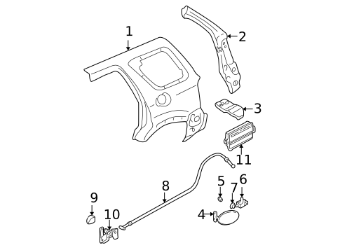 Fuel Door for 2002 Mazda Tribute #0
