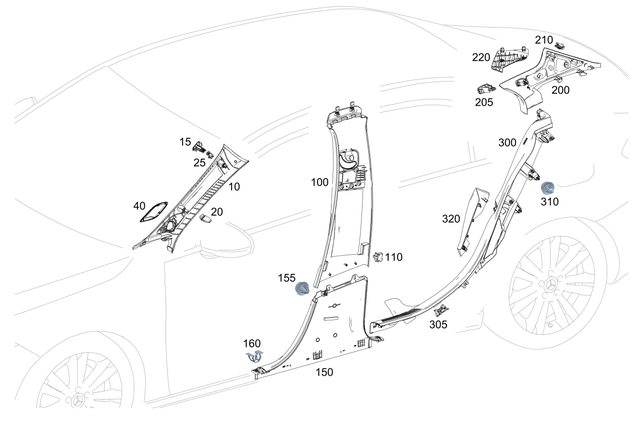 1776903602 - Covering and Lining: Trim, a-Pillar for Mercedes-Benz: A220, A35 AMG Image image